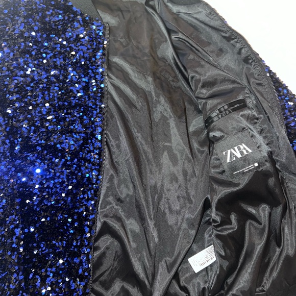 Worn once! NEW ZARA MEN’S JACKET SIZE L-XL BLACK & BLUE COLOR WAY . - Picture 3 of 6